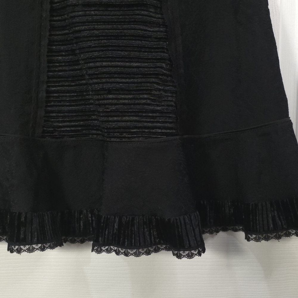Kollontai Gothic Lolita Lace & Mesh Mini Dress Velvet Back Size L - Picture 7 of 10